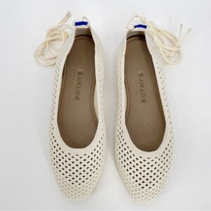 Rothy’s The Square Wrap Around Mesh Blanc Cream Convertible Ballet Flat